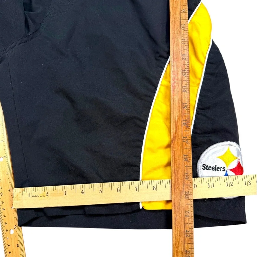 Vtg NFL Team Apparel Swim Trunks Mens XL Black Pittsburgh Steelers Board Shorts